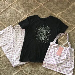 Victoria’s Secret pajama set with tote